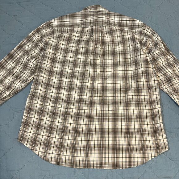 Eddie Bauer Men’s Large Vintage Wash Plaid Long Sleeve Button Down Shirt - Picture 2 of 3